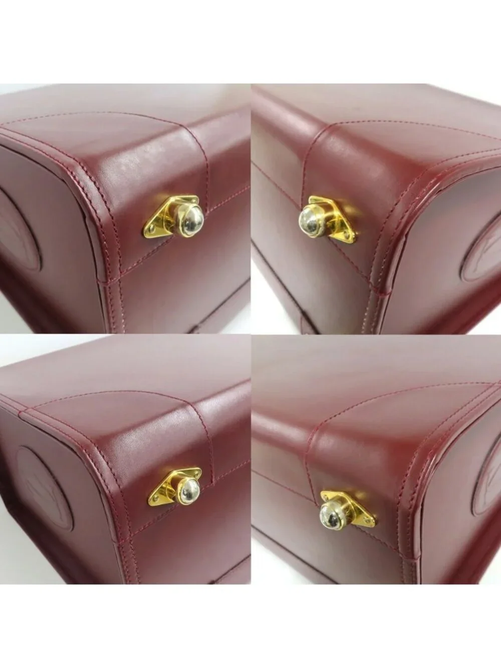 Cartier Flight Case Vintage Burgundy Leather Large Handbag